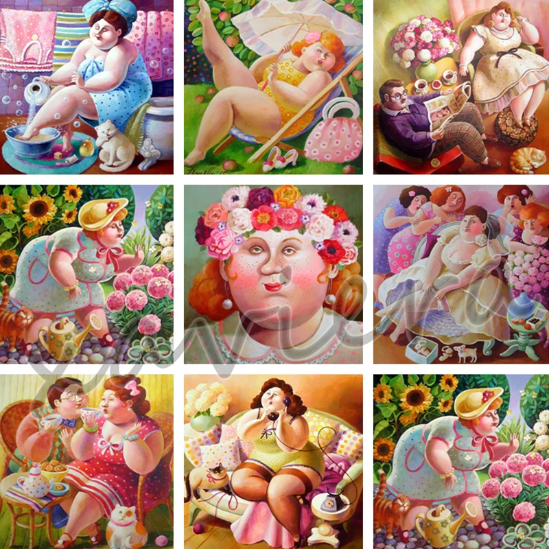 Cartoon Fat Woman Diamond Painting Mosaic Embroidery Full Square Round Drill Cross Stitch Picture of Rhinestones Handmade Crafts
Cartoon Fat Woman Diamond Painting Mosaic Embroidery Full Square Round Drill Cross Stitch Picture of Rhinestones Handmade Crafts