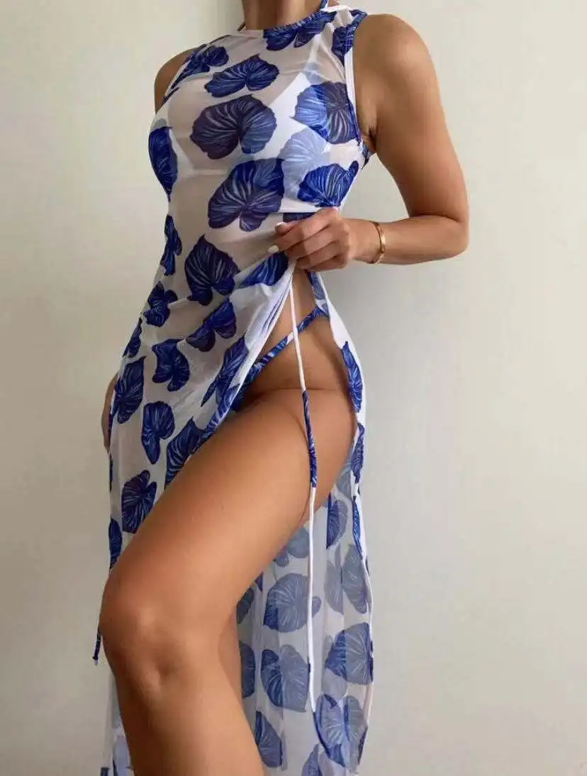 New 3 pieces set High neck swimwear female strappy swimsuit cover-ups long Skirts bikini Halter triangle bathing suit for women
New 3 pieces set High neck swimwear female strappy swimsuit cover-ups long Skirts bikini Halter triangle bathing suit for women