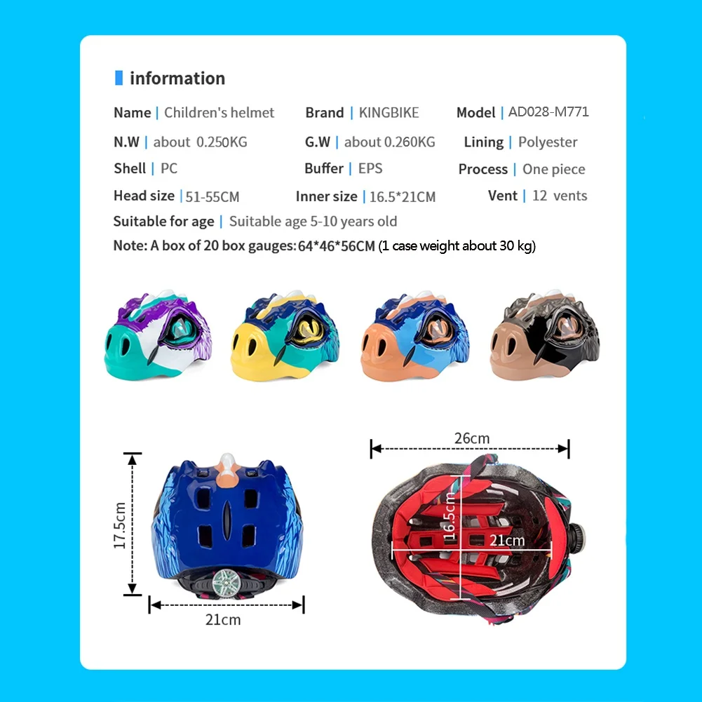 Dinosaur Bicycle Helmet For Kids Cute Cartoon Children's Bike Cycling Riding Longboard Skateboard Animal Kids Race Yellow Helmet
Dinosaur Bicycle Helmet For Kids Cute Cartoon Children's Bike Cycling Riding Longboard Skateboard Animal Kids Race Yellow Helmet
