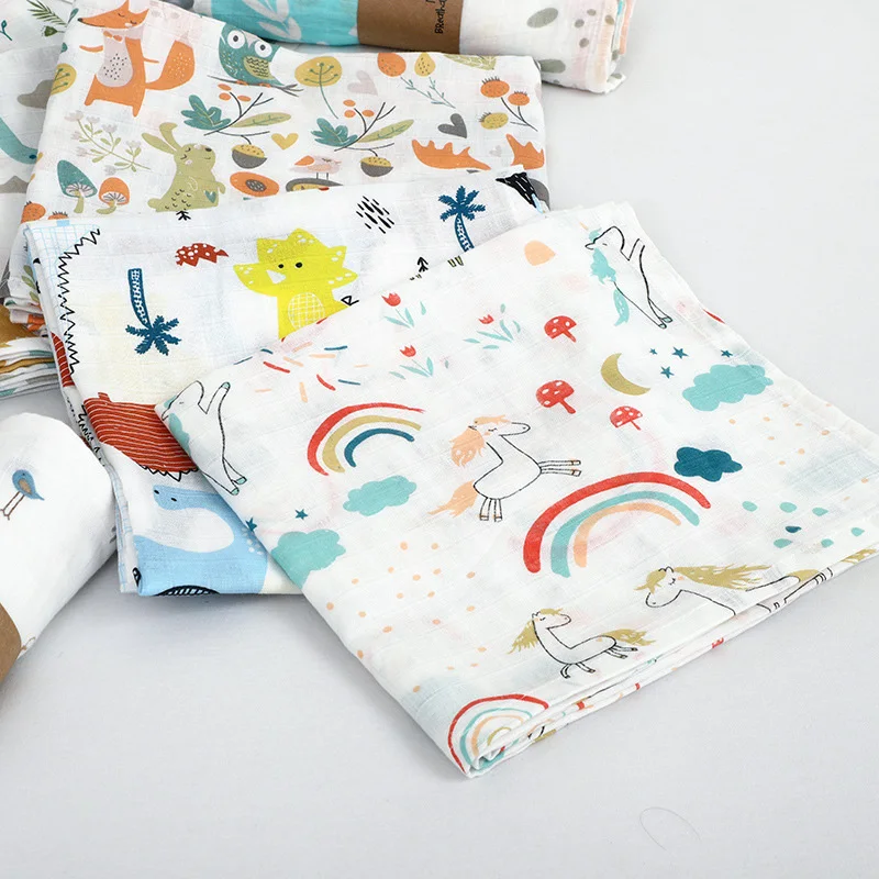 Muslin 100% Cotton Baby Blanket Swaddles Soft Newborn Blankets Bath Gauze Infant Wrap Sleepsack Stroller Cover Play Mat | Мать и ребенок
