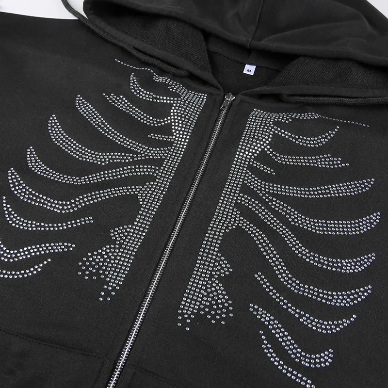 Casual y2k Hoodies Sweatshirt Jacket Autumn Fashion Sternum Drilling Female Sweatshirt Streetwear Women's Goth Oversized Hoodie
Casual y2k Hoodies Sweatshirt Jacket Autumn Fashion Sternum Drilling Female Sweatshirt Streetwear Women's Goth Oversized Hoodie