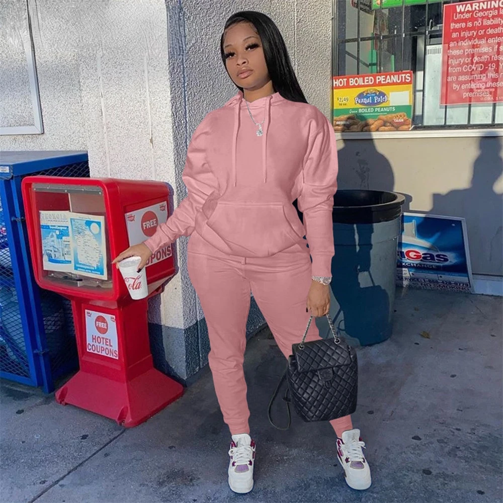 Fashion Hoodies Two Piece Set Women Hooded Tracksuit Solid Long Pants Casual Streetwear Female Casual Sport Suits Autumn 2021
Fashion Hoodies Two Piece Set Women Hooded Tracksuit Solid Long Pants Casual Streetwear Female Casual Sport Suits Autumn 2021
