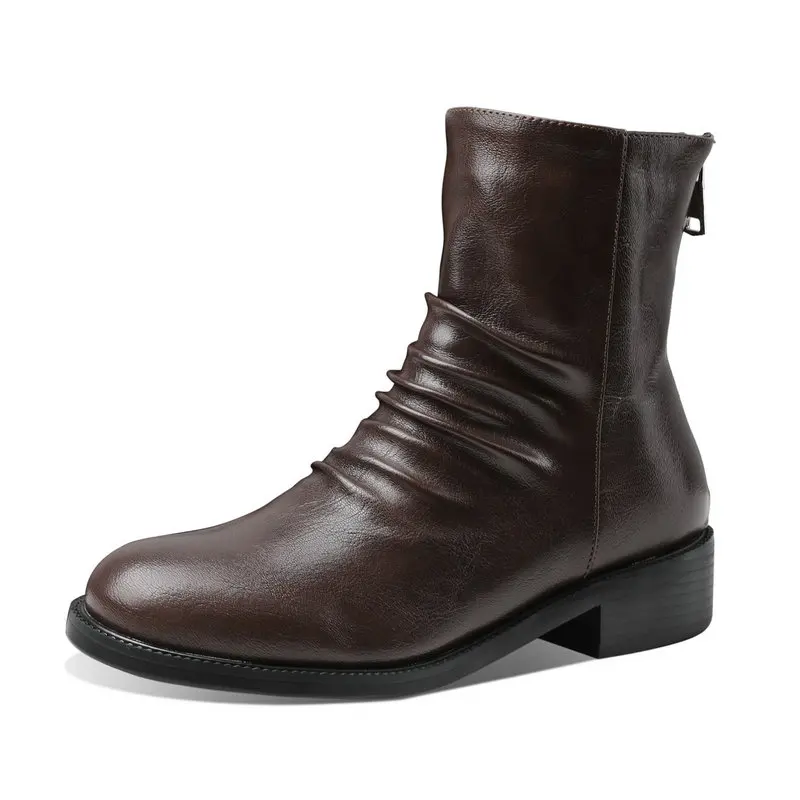 2021 New Autumn Winter Women Ankle Boots Faux Leather Comfortable Square Heel Ladies Short Boots Pleated Round Toe Mother Shoes
2021 New Autumn Winter Women Ankle Boots Faux Leather Comfortable Square Heel Ladies Short Boots Pleated Round Toe Mother Shoes