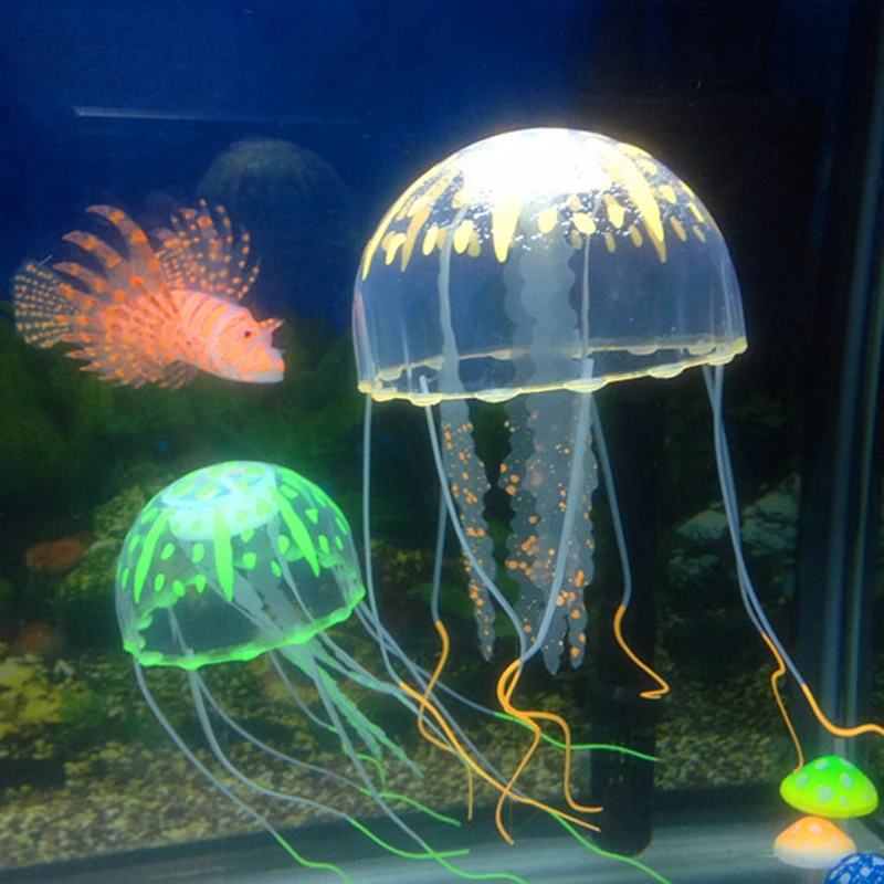 Искусственная аквариумная Медуза украшение случайный светящийся эффект для
