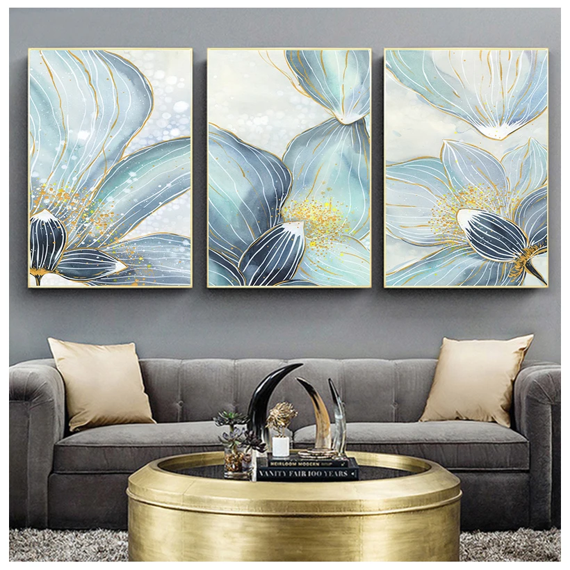 Nordic Golden Abstract Leaf Flower Wall Art Canvas Painting Blue Lotus Poster Print Wall Picture Living Room Bedroom Home Decor
Nordic Golden Abstract Leaf Flower Wall Art Canvas Painting Blue Lotus Poster Print Wall Picture Living Room Bedroom Home Decor