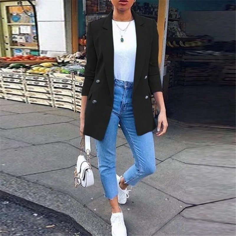 Big Size Women Solid Color Blazer Autumn Long Sleeve Coat Side Pocket Suit Jacket Plus Size Business Female Blazer Coat S-4XL
Big Size Women Solid Color Blazer Autumn Long Sleeve Coat Side Pocket Suit Jacket Plus Size Business Female Blazer Coat S-4XL