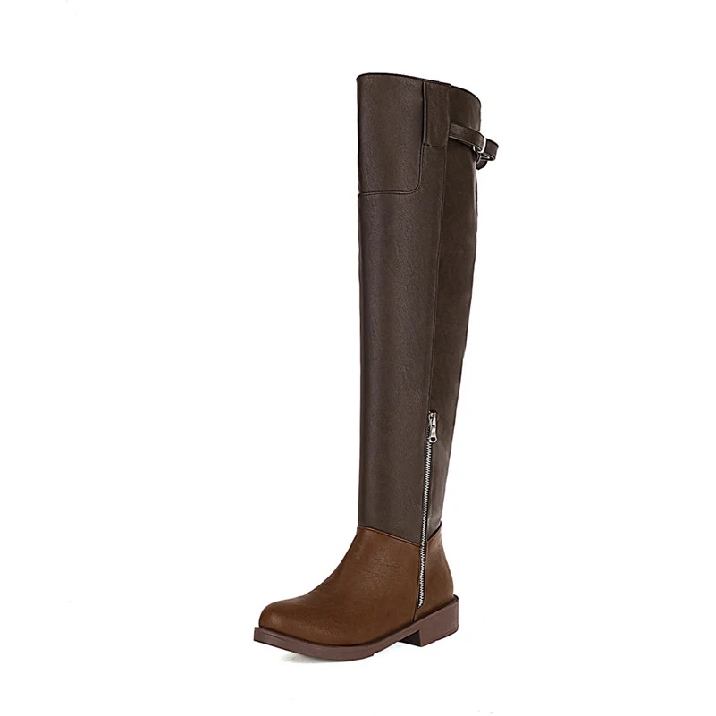 ANNYMOLI Med Heel Over the Knee Boots Women Chunky Heel Thigh High Boots Zip Long Boots Buckle Ladies Shoes Autumn Brown Size 43
ANNYMOLI Med Heel Over the Knee Boots Women Chunky Heel Thigh High Boots Zip Long Boots Buckle Ladies Shoes Autumn Brown Size 43