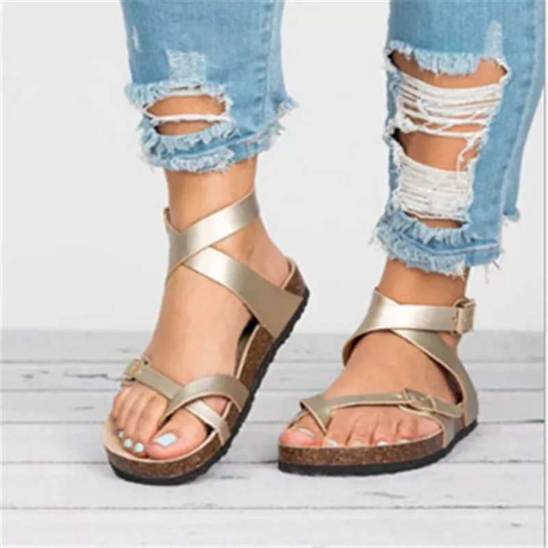 Women Roman Flat Gladiator Sandals Summer Lovers Strap Ankle Buckle Leather Cork Beach Sandals Black Gold Brown Plus Size43 2021
Women Roman Flat Gladiator Sandals Summer Lovers Strap Ankle Buckle Leather Cork Beach Sandals Black Gold Brown Plus Size43 2021