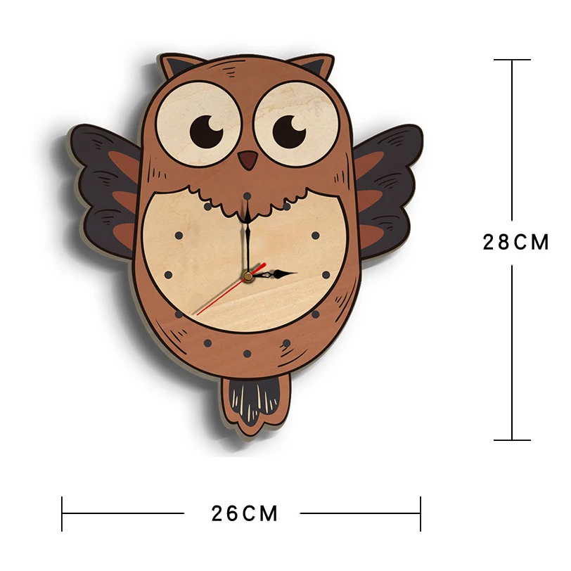 cartoon wall clock Creative Owl Shape Wooden UV Printing Silent Modern home decoration living room Battery Power clocks
cartoon wall clock Creative Owl Shape Wooden UV Printing Silent Modern home decoration living room Battery Power clocks