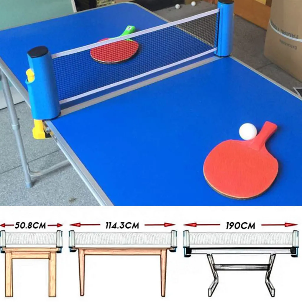 Retractable Portable Table Tennis Net And Post Set Ping Pong Net For Any Table Adjustable Length Net Stretches Indoor & Outdoor
Retractable Portable Table Tennis Net And Post Set Ping Pong Net For Any Table Adjustable Length Net Stretches Indoor & Outdoor
