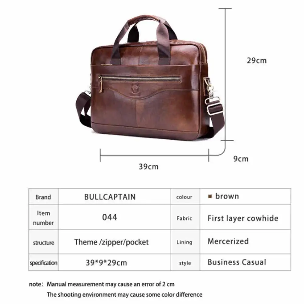 BULLCAPTAIN Men's Genuine Leather Briefcase Shoulder Messenger Handbags Men Leather Business Laptop Briefcase Travel Bags 2020
BULLCAPTAIN Men's Genuine Leather Briefcase Shoulder Messenger Handbags Men Leather Business Laptop Briefcase Travel Bags 2020