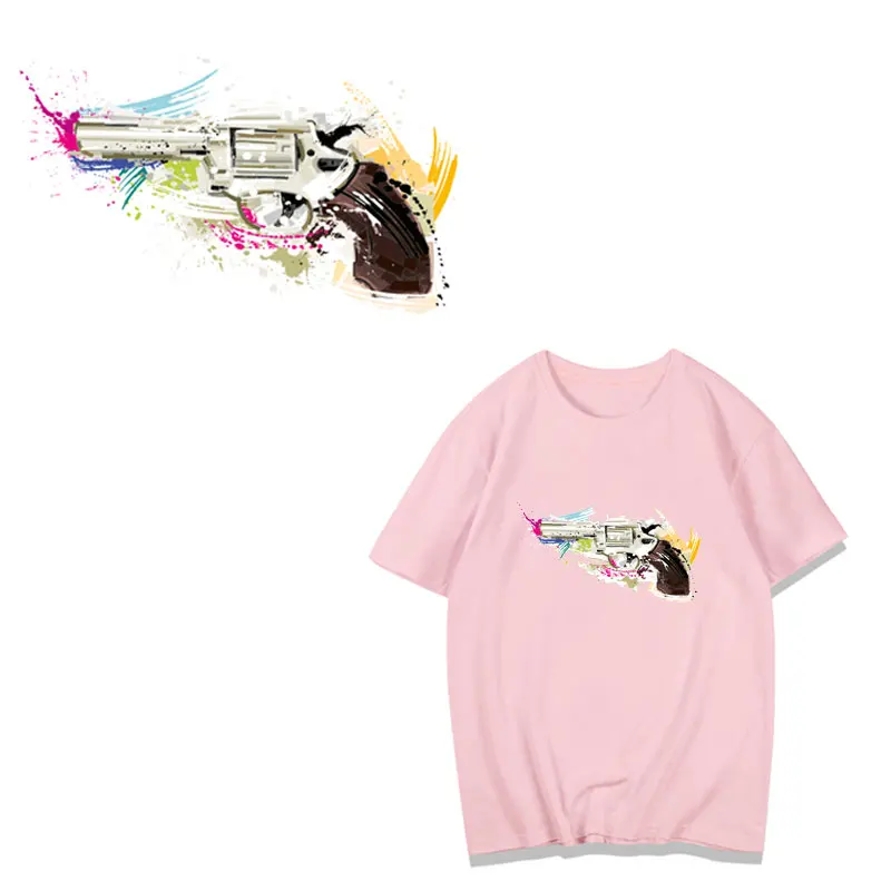 Pistol Painting Patch Iron on Patches for Clothing Heat Transfer Stickers on Clothes for Dress Applications DIY Applique Vinyl G
Pistol Painting Patch Iron on Patches for Clothing Heat Transfer Stickers on Clothes for Dress Applications DIY Applique Vinyl G