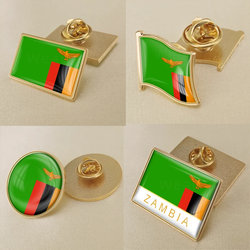 Герб Замбии замбийская карта национальный флаг эмблема брошь значки нагрудные