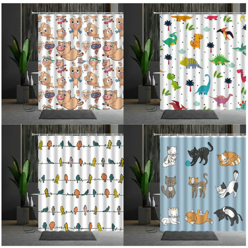 Shower Curtains Cartoons Lovely Animal Floral Print Bathtub Decor Waterproof Polyester Fabric Bath Curtain Multiple Size
Shower Curtains Cartoons Lovely Animal Floral Print Bathtub Decor Waterproof Polyester Fabric Bath Curtain Multiple Size