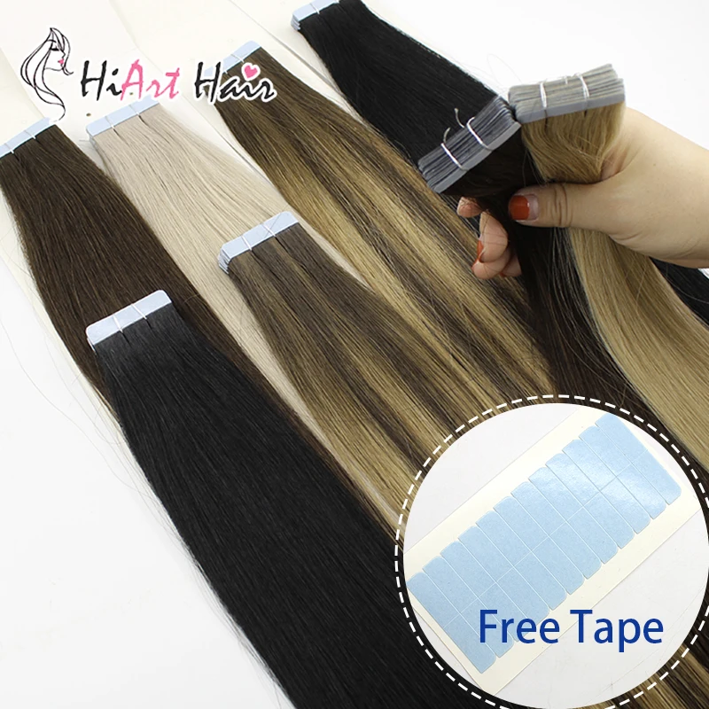 HiArt 1 8 г волосы Remy для наращивания на ленте салона клейкой прямые 18 "20" 22 "
