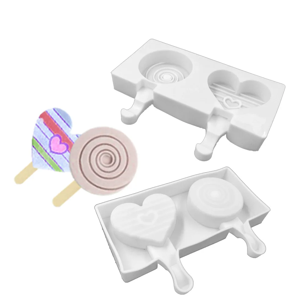 Silicone Ice Cream Mold 2 Holes Heart Lollipop Shaped Popsicle Molds Chocolate Dessert Mould Kitchen Tool
Silicone Ice Cream Mold 2 Holes Heart Lollipop Shaped Popsicle Molds Chocolate Dessert Mould Kitchen Tool