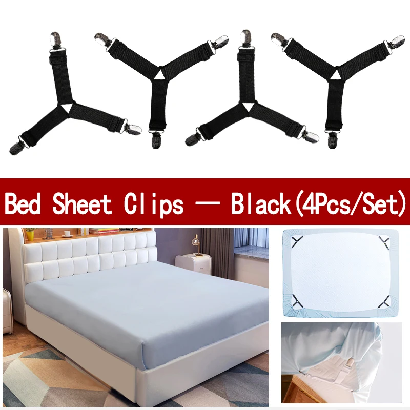 4Pcs/Set Bed Sheet Clip Bed Sheet Belt Fastener Mattress Elastic Non-Slip Nylon Clips Bed Tidy Blanket Gripper White and Black
4Pcs/Set Bed Sheet Clip Bed Sheet Belt Fastener Mattress Elastic Non-Slip Nylon Clips Bed Tidy Blanket Gripper White and Black