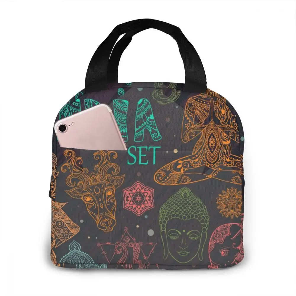 Insulated Lunch Bag Thermal Indian Culture Element Tote Bags Cooler Picnic Food Lunch Box Bag For Kids Women Girls Men Children 
Insulated Lunch Bag Thermal Indian Culture Element Tote Bags Cooler Picnic Food Lunch Box Bag For Kids Women Girls Men Children