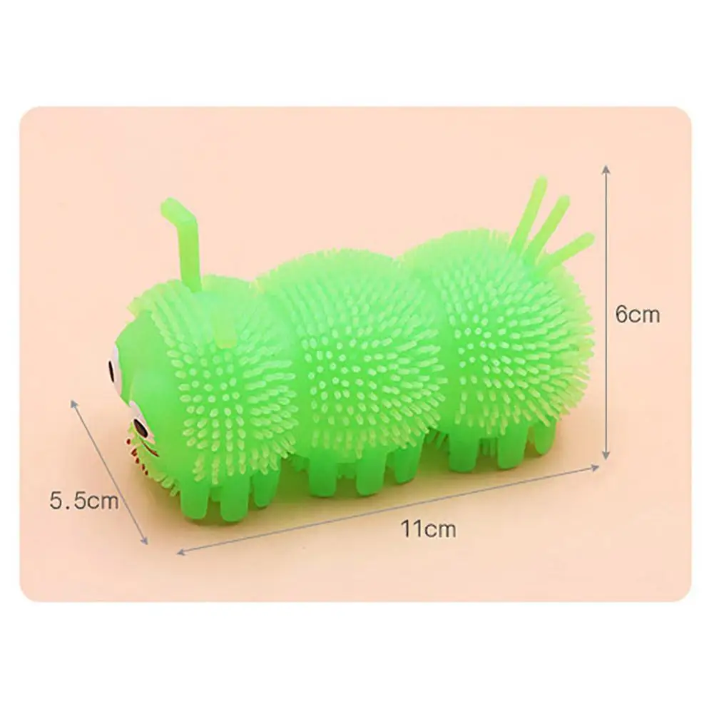 Cartoon Caterpillar LED Flashing Puffer Ball Squeeze Decompression Stress Relief Venting Joking Decompression Funny Toys for Kid
Cartoon Caterpillar LED Flashing Puffer Ball Squeeze Decompression Stress Relief Venting Joking Decompression Funny Toys for Kid