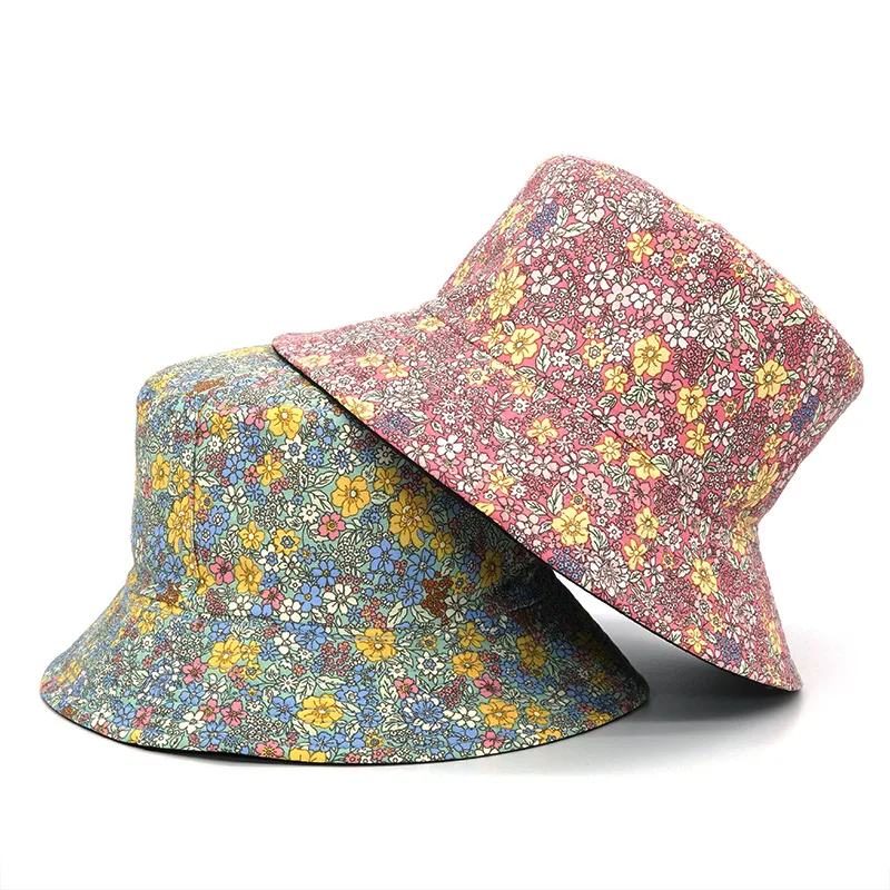 2021 Fashion Floral Print Bucket Hat Women Double Side Cotton Reversible Sun Protection Cap Female Fisherman Hats
2021 Fashion Floral Print Bucket Hat Women Double Side Cotton Reversible Sun Protection Cap Female Fisherman Hats