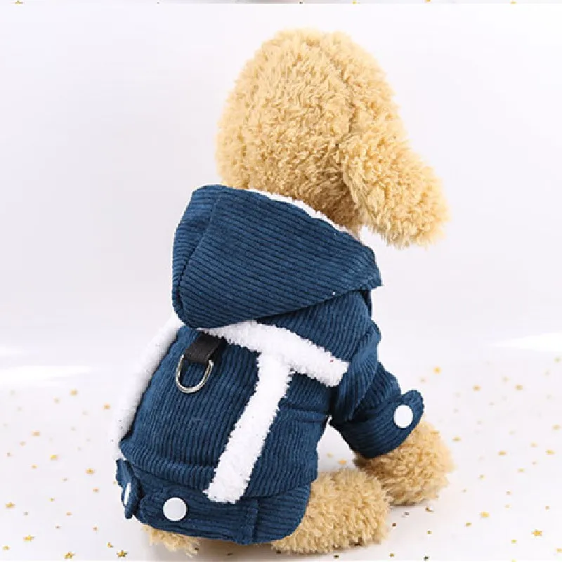 Dog Clothes for Small Dog Clothing Winter Warm Christmas Corduroy Pet Clothes Autumn and Winter Double-layer with Towing Hook 
Dog Clothes for Small Dog Clothing Winter Warm Christmas Corduroy Pet Clothes Autumn and Winter Double-layer with Towing Hook