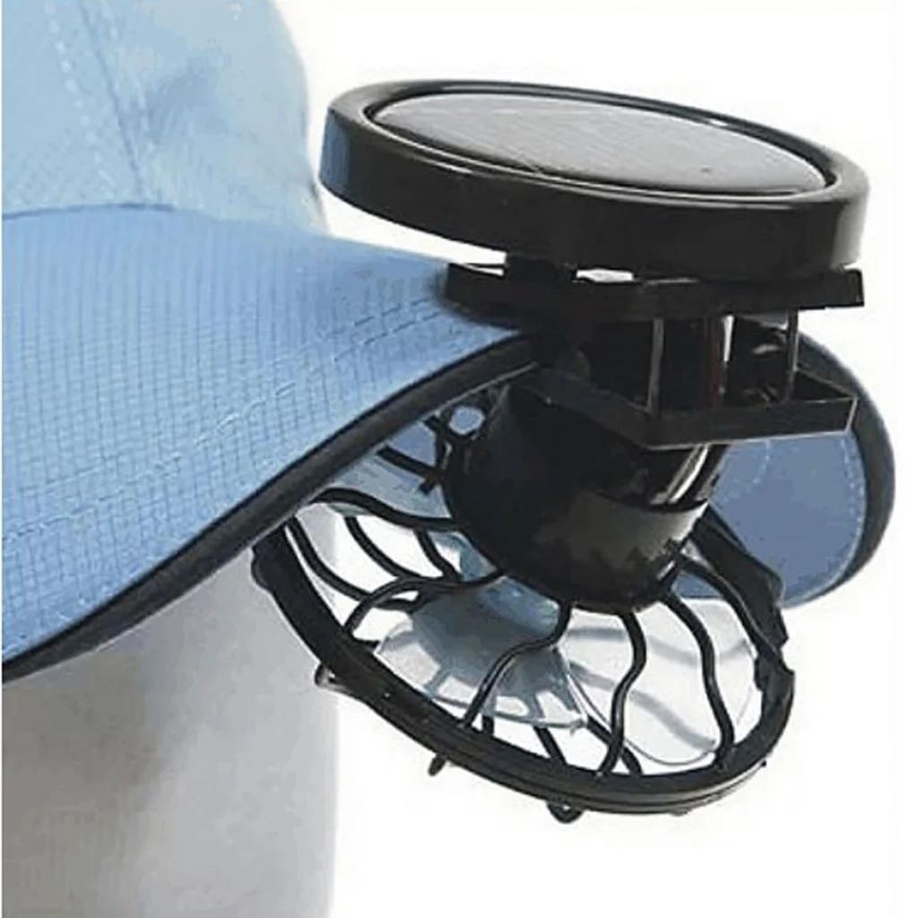 Handsfree Clip on Hat Solar Fan для летней рыбалки солнечные энергетические