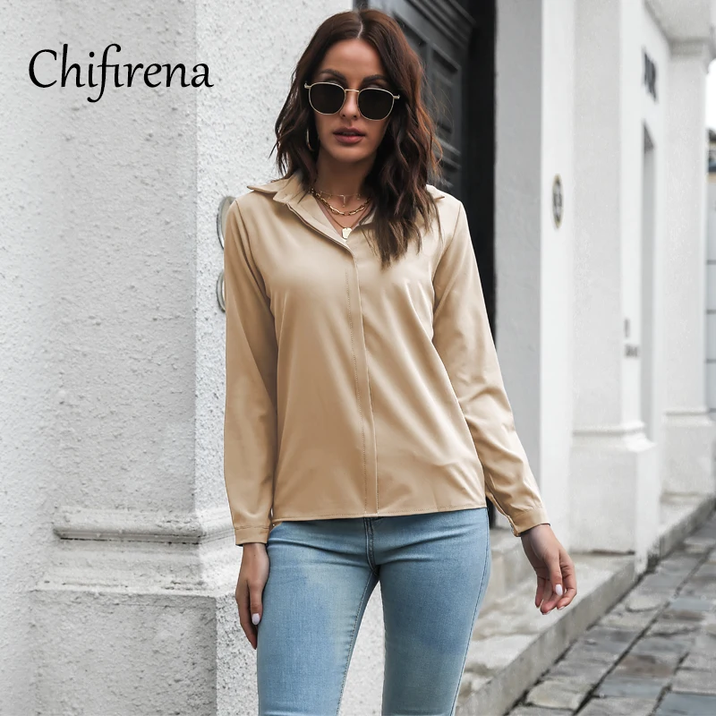 Chifirena Spring Chiffon Blouse Women Turn Down Collar Top Office Ladies Elegant Slim Long Sleeve Pullovers Khaki Blusas Femme
Chifirena Spring Chiffon Blouse Women Turn Down Collar Top Office Ladies Elegant Slim Long Sleeve Pullovers Khaki Blusas Femme