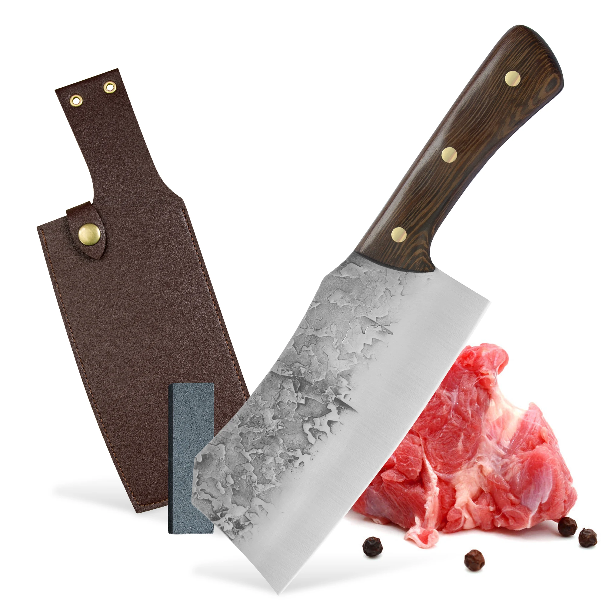 XYJ 7 Inch Full Tang Forged Serbian Cleaver Meat Slicer Knife 5cr15 Stainless Steel Ultra Sharp Handmade Chopping Knives 
XYJ 7 Inch Full Tang Forged Serbian Cleaver Meat Slicer Knife 5cr15 Stainless Steel Ultra Sharp Handmade Chopping Knives