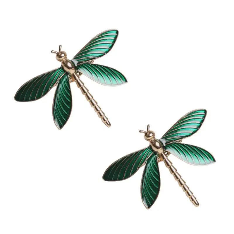 2021 new 6pcs Dripping Dragonfly Napkin Button Ring Hotel Wedding Table Cloth | Дом и сад