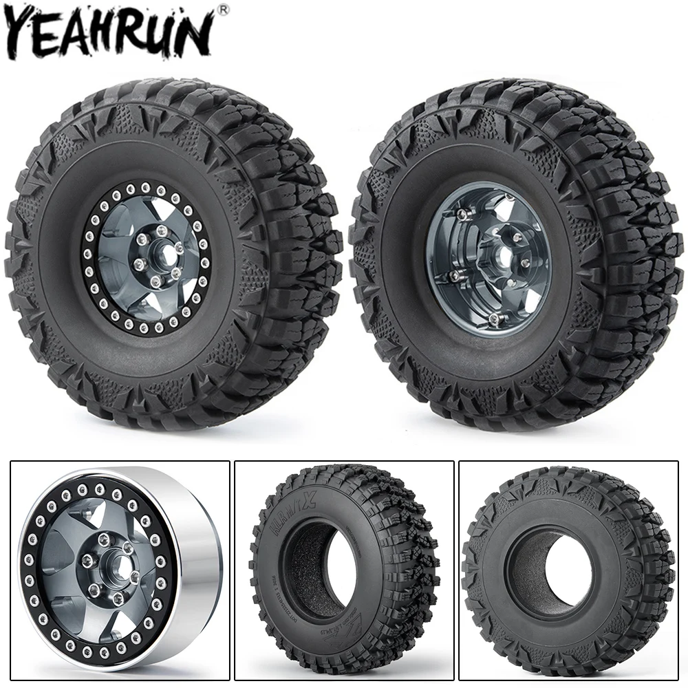 YEAHRUN 4PCS/Set 1.9" Metal Wheel Hub Rim and 106/112mm Rubber Tires Kit for 1:10 RC Crawler Axial SCX10 Wheels Tyres Parts
YEAHRUN 4PCS/Set 1.9" Metal Wheel Hub Rim and 106/112mm Rubber Tires Kit for 1:10 RC Crawler Axial SCX10 Wheels Tyres Parts