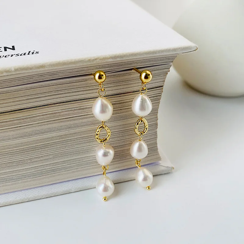 Real 100% 925 Sterling Silver Long Drop Earrings for Women Jewelry, Natural Freshwater Pearl Earings Gold Color Accessories
Real 100% 925 Sterling Silver Long Drop Earrings for Women Jewelry, Natural Freshwater Pearl Earings Gold Color Accessories