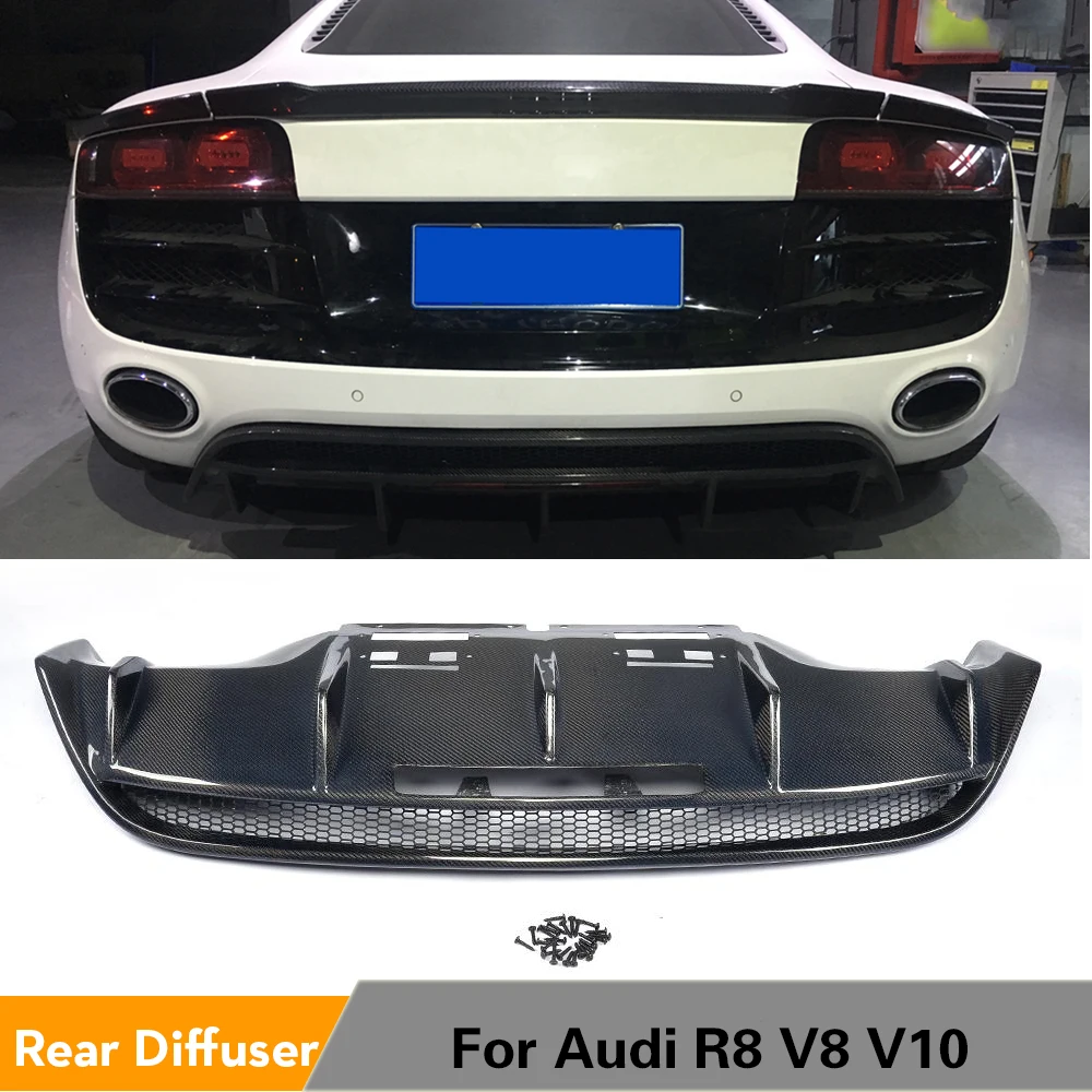 Углеродного волокна/FRP заднего бампера Выпускной диффузор спойлер для Audi R8 GT V8 V10 2