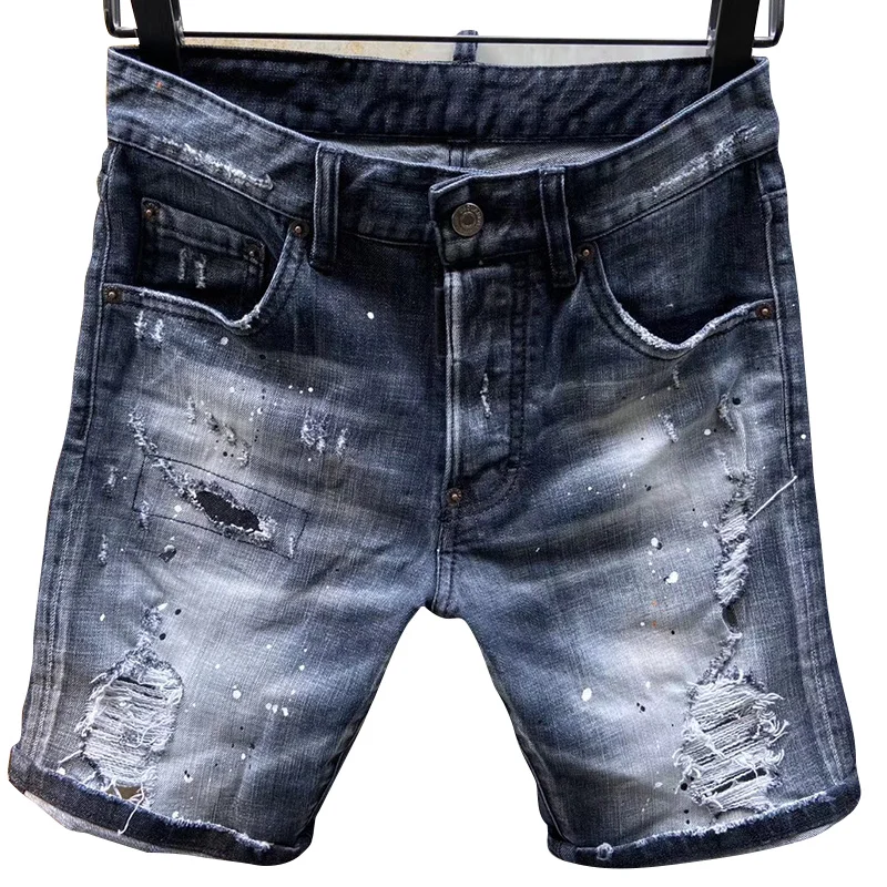 Starbsgs dsq four season shorts jeans men's letter leather hole paint dot hip hop slim black Elastic Italian pop brand D2d2 NEW
Starbsgs dsq four season shorts jeans men's letter leather hole paint dot hip hop slim black Elastic Italian pop brand D2d2 NEW