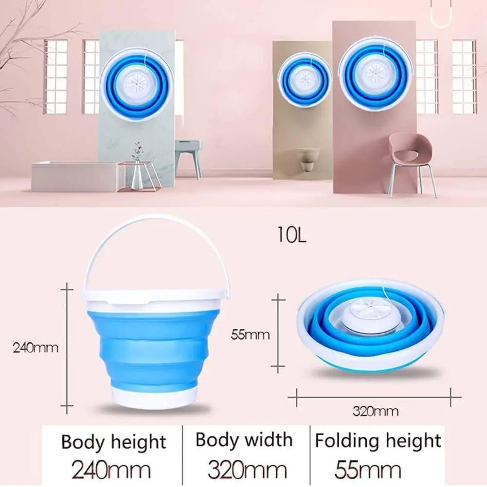 Mini portable Washing Machine USB Ultrasonic Turbine Washing Machine Foldable Bucket Laundry Clothes Washer for Home Travel 1 Pc
Mini portable Washing Machine USB Ultrasonic Turbine Washing Machine Foldable Bucket Laundry Clothes Washer for Home Travel 1 Pc