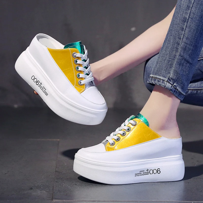 Summer New Half Slippers Baotou Without Heel Inside Increase Women's Sneakers Outdoor Leather Walking Shoes Woman Female
Summer New Half Slippers Baotou Without Heel Inside Increase Women's Sneakers Outdoor Leather Walking Shoes Woman Female