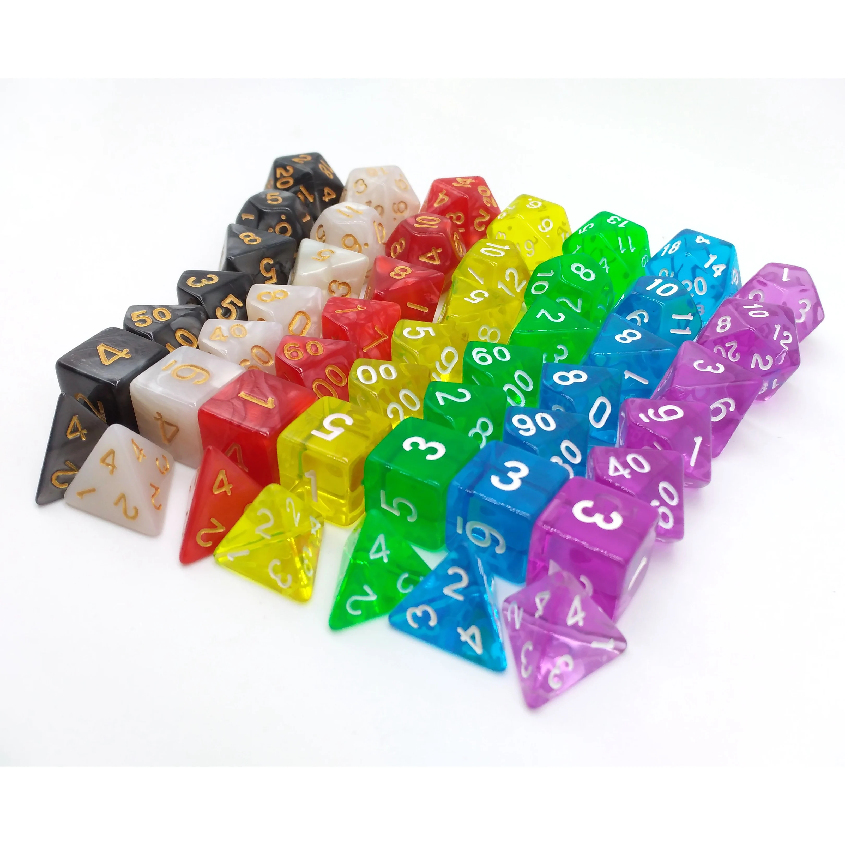 Набор кубиков TITANS dd разных цветов из 49 штук хрустальные кубики Marbling Poly d20 d10 d6 d4 RPG