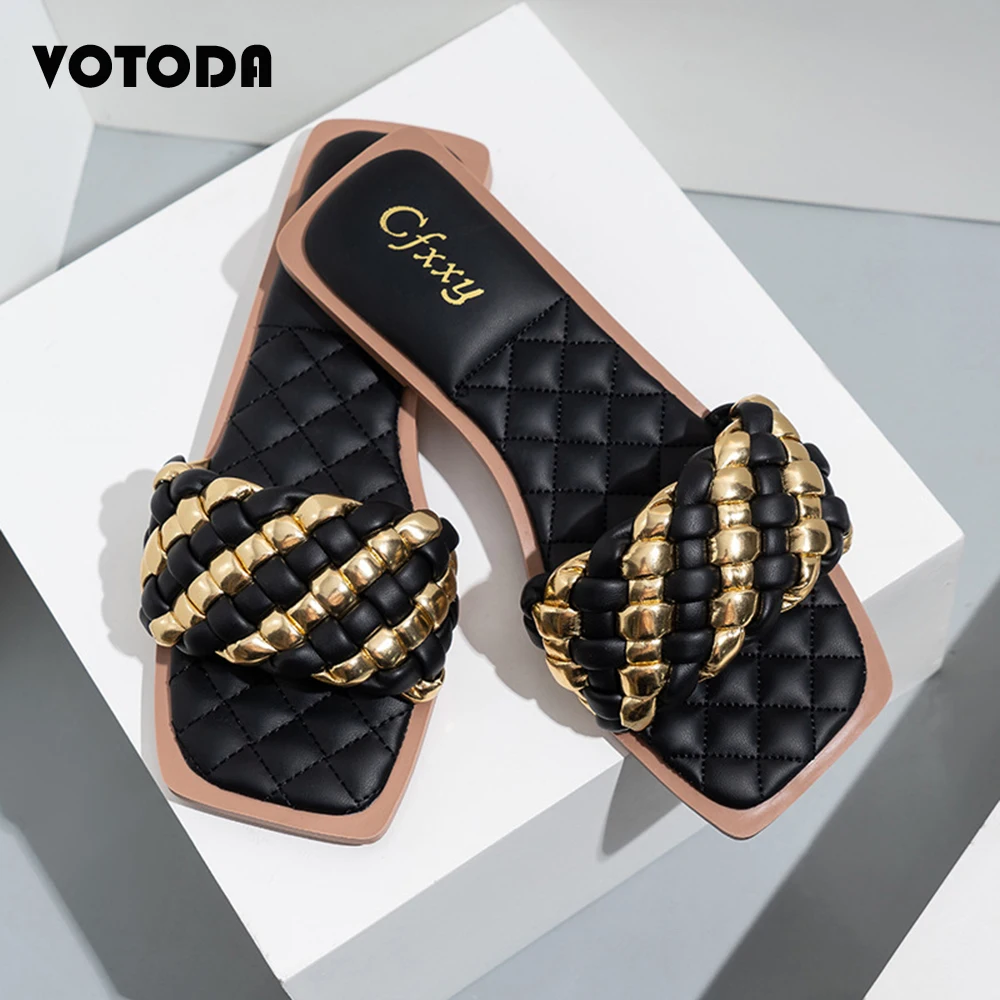 Fashion Summer Women Flat Slippers Square Stripe Woven Slippers Ladies Sandals Casual Soft Non-Slip Slides Female Outdoor Shoes
Fashion Summer Women Flat Slippers Square Stripe Woven Slippers Ladies Sandals Casual Soft Non-Slip Slides Female Outdoor Shoes