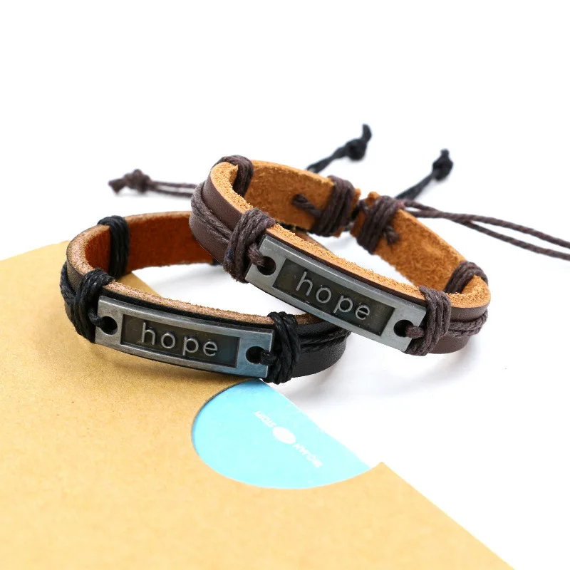 Bohemian Vintage Handmade Multilayer Wrap Jewelry Women Men Hope Letter Birthday Leather Bracelet Bangle
Bohemian Vintage Handmade Multilayer Wrap Jewelry Women Men Hope Letter Birthday Leather Bracelet Bangle