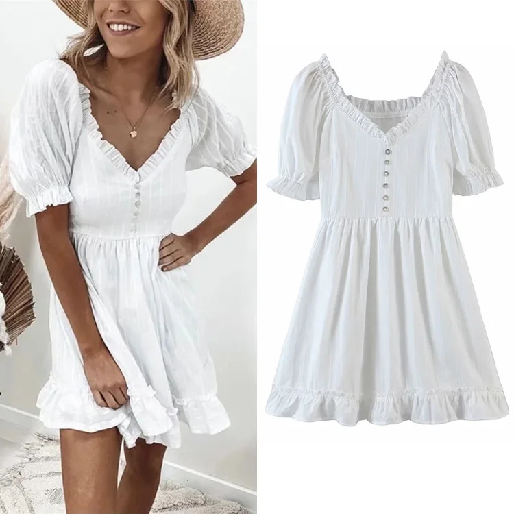 Za 2021 women Fashion Puff Sleeve Dress with Wooden Ears Decoration New Women's A-line Dress in Autumn
Za 2021 women Fashion Puff Sleeve Dress with Wooden Ears Decoration New Women's A-line Dress in Autumn