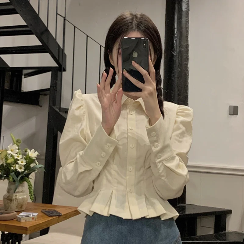 Spring and Autumn French Long Sleeve Shirt Women's Design Shirt 2021 New Chic Waist Short Top
Spring and Autumn French Long Sleeve Shirt Women's Design Shirt 2021 New Chic Waist Short Top