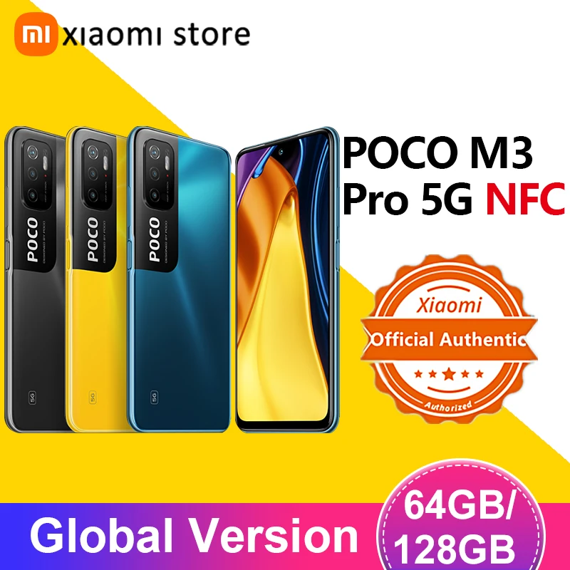 Глобальная версия POCO M3 Pro 5G 4GB 64GB / 6 ГБ 128 FHD + безрамочный экран с DotDisplay 5000 мАч NFC 48MP