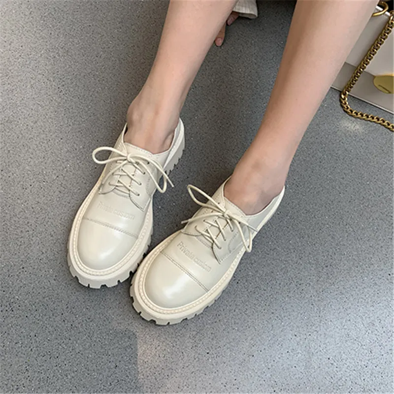 Spring and Autumn Women Shoes Round Toe Lace Up Chunky Heel Pure Color Simple Cow Leather Shallow Mouth Single Shoes Item No.W61
Spring and Autumn Women Shoes Round Toe Lace Up Chunky Heel Pure Color Simple Cow Leather Shallow Mouth Single Shoes Item No.W61