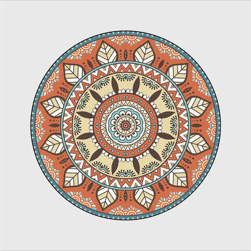 Round Carpets for Living Room Ethnic Style Orange Floral Pattern Non-slip Bedroom Carpet Rugs for Children Rooms Home Alfombra
Round Carpets for Living Room Ethnic Style Orange Floral Pattern Non-slip Bedroom Carpet Rugs for Children Rooms Home Alfombra