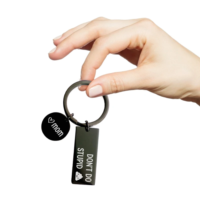 AZIZ BEKKAOUI Lovely Personalized Custom Letter Engrave Don't Do Stupid Key For Dad Mom Keychain Trinket Car Key Ring Jewelry
AZIZ BEKKAOUI Lovely Personalized Custom Letter Engrave Don't Do Stupid Key For Dad Mom Keychain Trinket Car Key Ring Jewelry