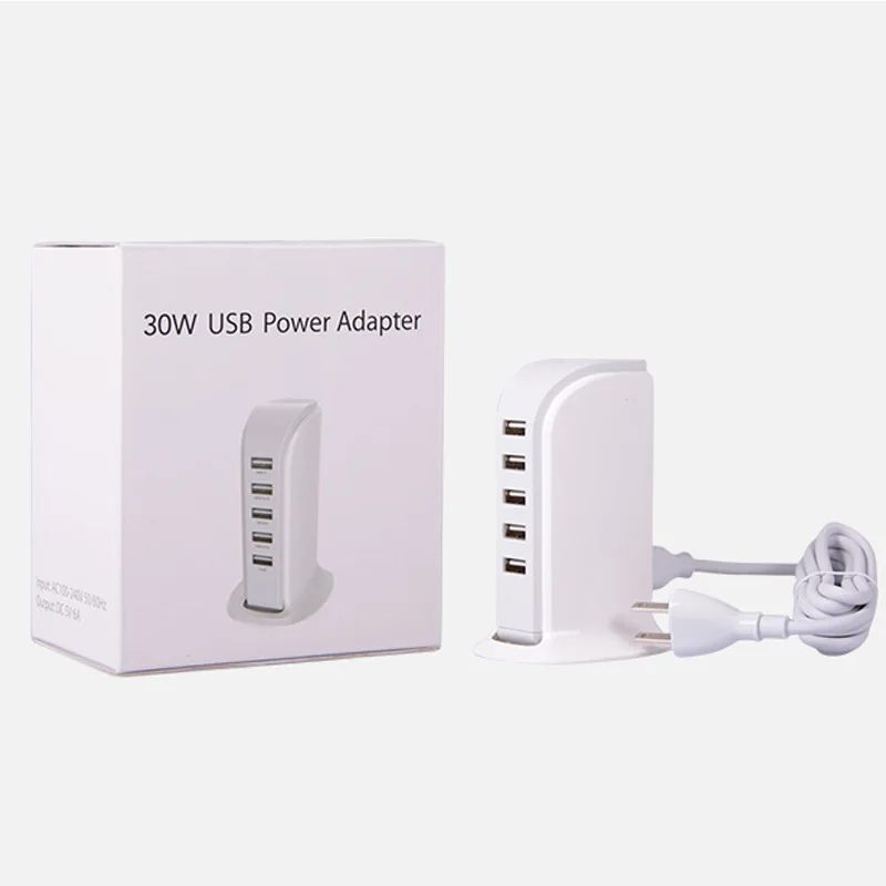 30W Quick Charger 3.0 5 USB Charger For iphone Samsung Tablet EU US Plug Wall Mobile Phone Charger Adapter Fast Charging
30W Quick Charger 3.0 5 USB Charger For iphone Samsung Tablet EU US Plug Wall Mobile Phone Charger Adapter Fast Charging
