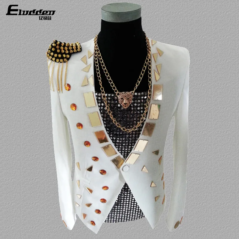 Mens Coats Studs Punk Rock Stage Show Singer Performance Suit Blazers Dress One Buttons Hot 3Colors New 2022 2022
Mens Coats Studs Punk Rock Stage Show Singer Performance Suit Blazers Dress One Buttons Hot 3Colors New 2022 2022