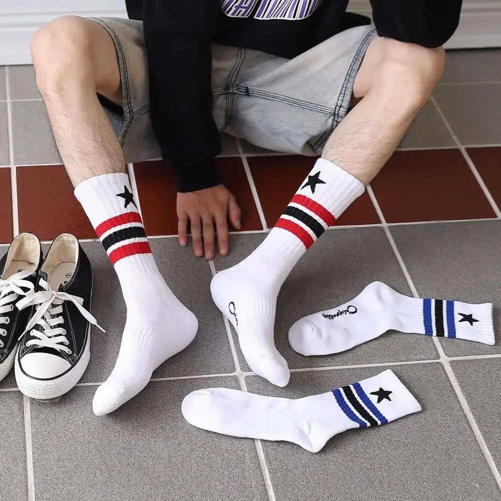 Fashion New Harajuku Men's Hip Hop Fashion White Black stripe star Cool Street Trends Couples Trends Cotton Skateboard socks
Fashion New Harajuku Men's Hip Hop Fashion White Black stripe star Cool Street Trends Couples Trends Cotton Skateboard socks