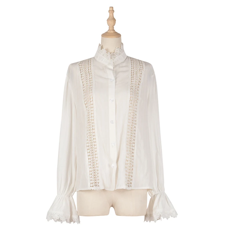 Korean Fashion Women's Spring Summer Elegant Lace Blouse New with Lush Long Sleeves Floral Top Vintage White Shirt for Girls
Korean Fashion Women's Spring Summer Elegant Lace Blouse New with Lush Long Sleeves Floral Top Vintage White Shirt for Girls
