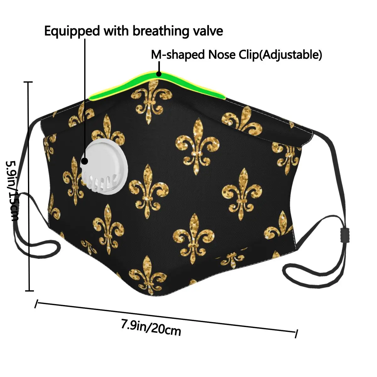 Breathable Face Mask Golden Fleur De Lis Protective Dust Mouth Cover Washable Reusable Mouth Mask
Breathable Face Mask Golden Fleur De Lis Protective Dust Mouth Cover Washable Reusable Mouth Mask