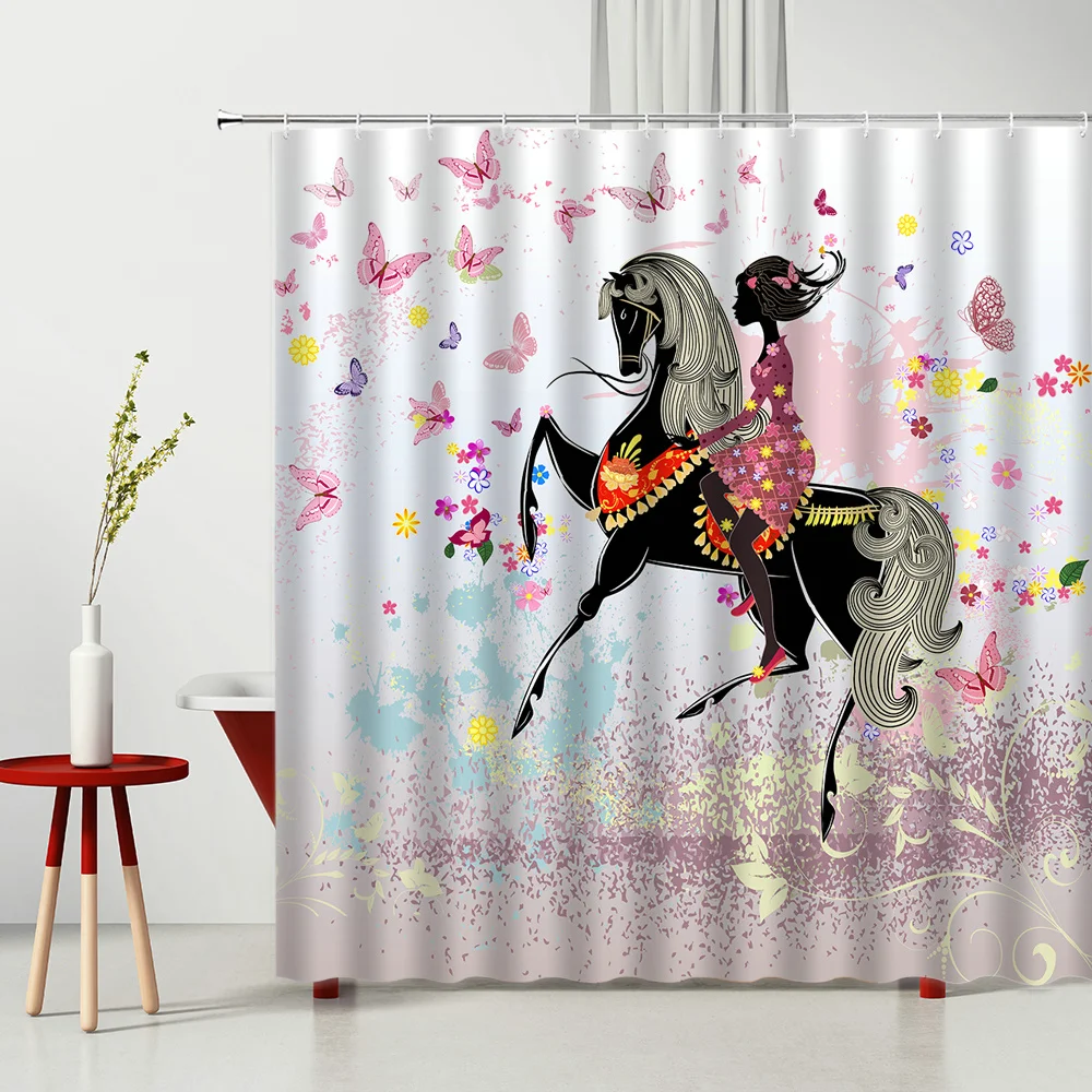 Shower Curtains Abstract Beautiful Girl Flowers Butterfly Pattern Polyester Fabric Home Decor Waterproof Cloth Curtain
Shower Curtains Abstract Beautiful Girl Flowers Butterfly Pattern Polyester Fabric Home Decor Waterproof Cloth Curtain